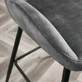 thumbnail image 2 of Corvus  Lomax Modern Upholstered Bar Stools (Set of 2) Grey Metal,Fabric Upholstered,Footrest,Padded Seat Velvet, 2 of 5
