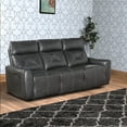 thumbnail image 6 of Benzara BM196669 Leatherette Upholstered Wooden Power Recliner Sofa with Cushioned Adjustable Headrest, Black, 6 of 6