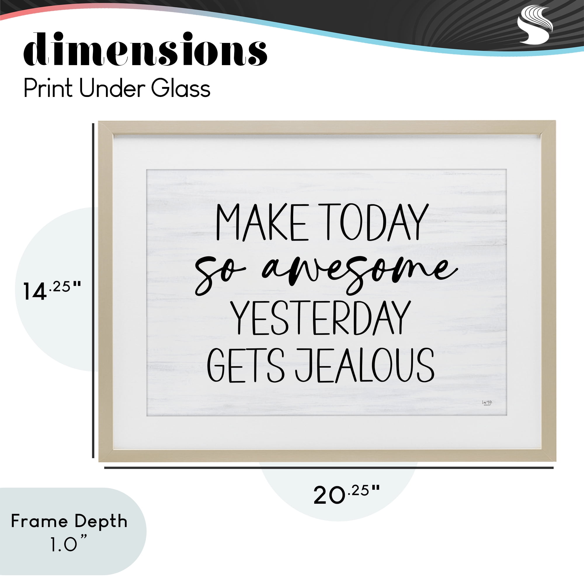 Stupell Industries Today So Awesome Yesterday Jealous Birch Framed Print Under Glass, design by Lux + Me Designs