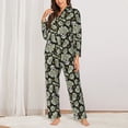 thumbnail image 2 of Fotbe Skull with Dollar Conjunto de Pijama de Manga Larga para Mujer con Estampado, Ropa de Dormir de 2 Piezas, Conjunto de Casa Suave y Cómodo con Bolsillos-Large, 2 of 7