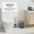 thumbnail image 3 of Clara Clark  Bamboo Bathroom Accessories Set with Shower Curtain Set, Toilet Brush, Trash Can & Soap Dispenser Complete Set - Grey, 3 of 5