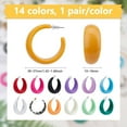 thumbnail image 2 of 14 Pairs 14 Colors Neon 80s Earring Colorful Hoop Earrings C-shaped Earrings Chunky Hoop Earring Acrylic Earrings Set Cute Statement Fashion Jewelry, 2 of 6