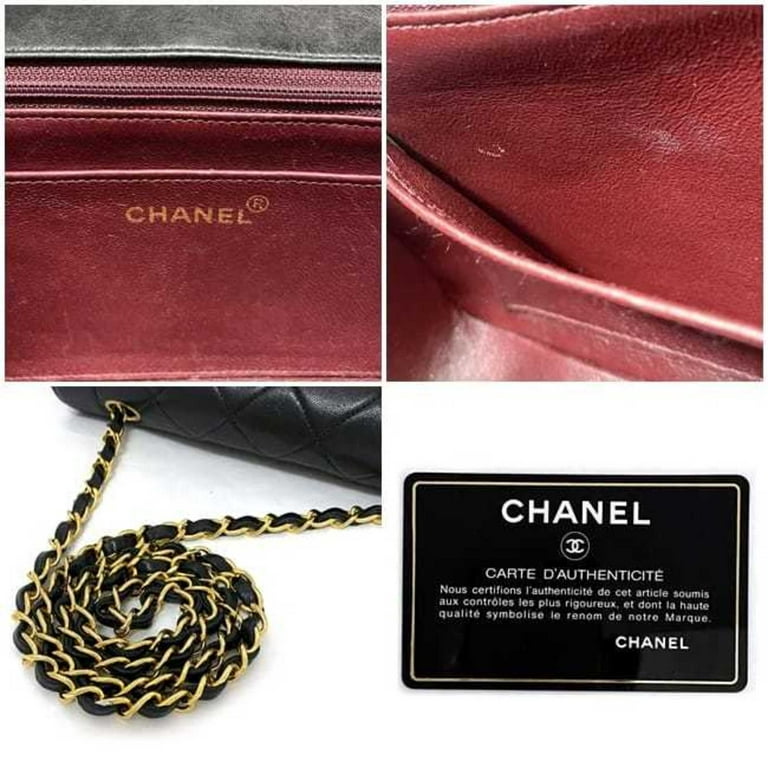 Chanel Lambskin Coco Mark Chain Wallet Red