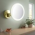 thumbnail image 2 of Kibi Circular LED Wall Mount One Side 5x Magnifying Make Up Mirror - Brushed Gold, 2 of 2