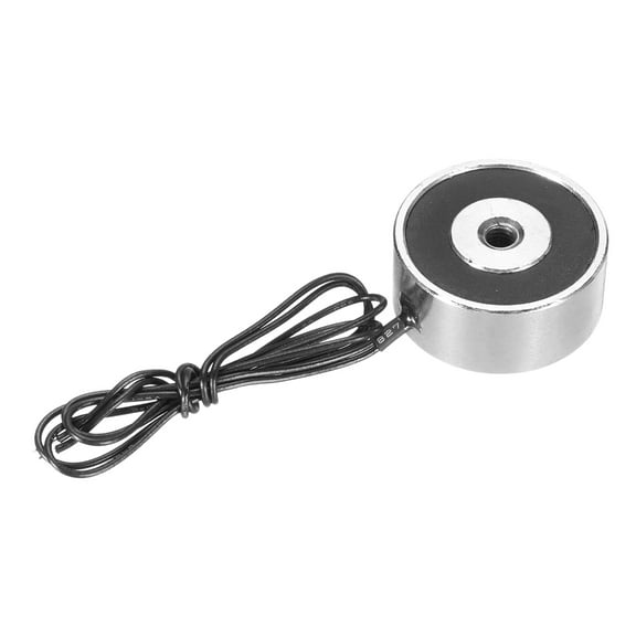 Round Solenoid Electromagnet DC 24V 50N 11LB/5Kg Electric Magnet Electric Lifting Magnet for Automation Equipment