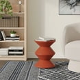 thumbnail image 3 of LeisureMod Aura Modern Round Side Table with Double Hourglass Design, ABS Plastic Accent End Table for Living Room, Patio, Indoor & Outdoor Use, Brown, 3 of 11