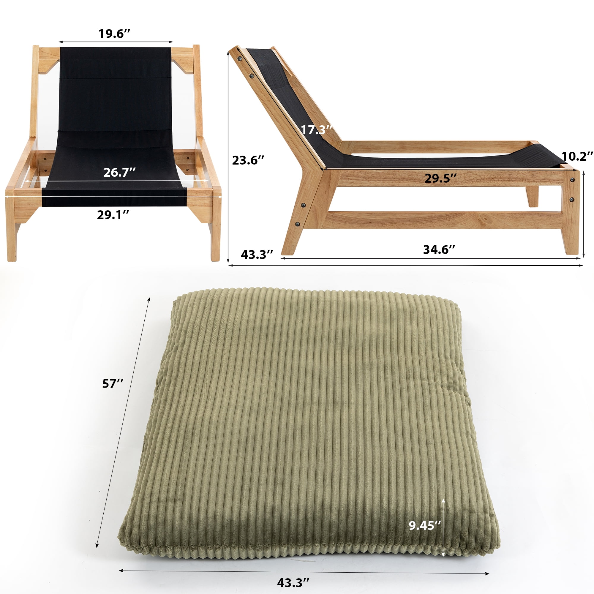 Leumius Accent Armless Chair Lazy Sofa Chair with Solid Wood Frame & Backrest,Corduroy Casual Single Sofa Chair for Living Room,Bedroom,Green