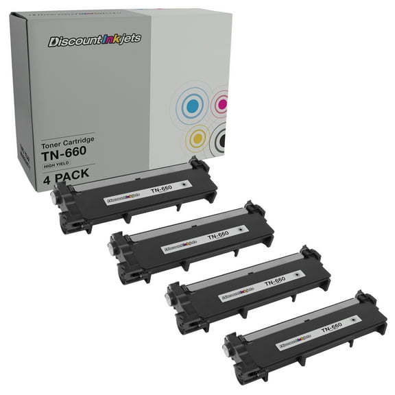 DI Toner Cartridges for Brother TN660 TN-660 TN 660 TN630 HY Black 4pk Compatible with: DCP-L2520DW, DCP-L2540DW HL-L2300D, HL-L2305W, HL-L2315DW, HL-L2320D, HL-L2340DW, HL-L2360DW MFC-L2680W