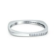 thumbnail image 2 of Simulated Cubic Zirconia Size-5 Square Half Eternity Ring Wedding Engagement Band 925 Sterling Silver, 2 of 7
