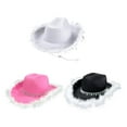 thumbnail image 6 of Weflink Eye-catching Bride Hat Heavy Duty Crystal Rhinestones Cowboy Hats for Live Show, 6 of 6
