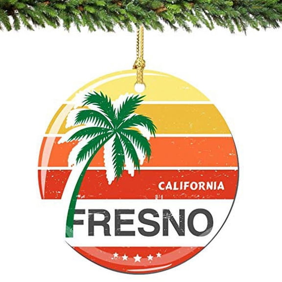 City-Souvenirs Fresno California Christmas Ornament Porcelain Double Sided