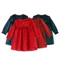 thumbnail image 2 of LYMAYTER Kids Girls Lace Dresses Toddler Long Sleeve Party Princess Dress Little Girls Spring Fall Velvet Sundress for 4-10 Years, 2 of 9