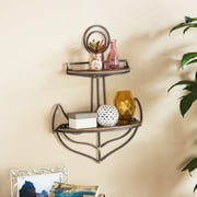 Danya B. Adjustable Foldable Two-Tier Anchor Decorative Wall Shelf