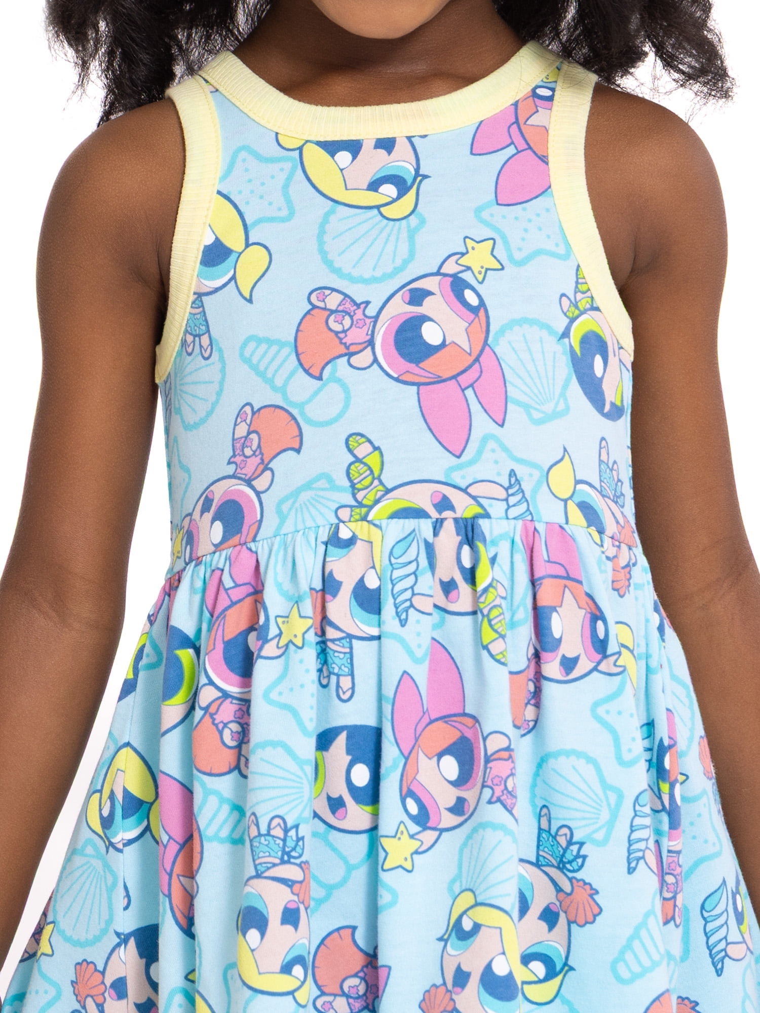 The Powerpuff Girls Toddler Girls Allover Print Graphic Tank Dress, Sizes 12M-5T