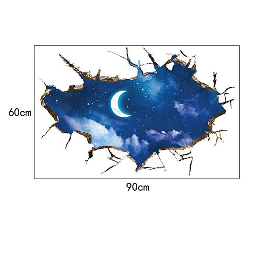 Papel de parede fantasy stars and moon starry sky at sea 3d wallpaper  mural,living room children bedroom wall papers home decor