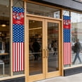 thumbnail image 5 of JeashCHAT 4th of July Decorations Banners Porch Sign Outdoor Hanging American Flag Banners Front Door Wall Decor, 71"x12", 5 of 6