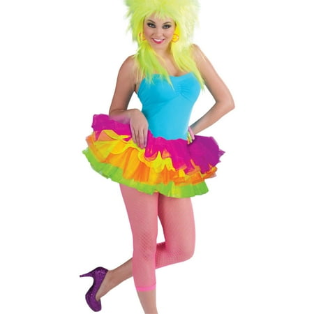 Neon Rainbow Adult Tutu Ballerina Ballet Pettiskirt Forum Rave EDM Costume