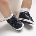 thumbnail image 4 of 1 Pair Toddler Shoes Anti-slip Fastener Tape Faux Leather All Match Shoelaces Shoes for Learning Walking, 4 of 8