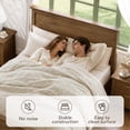 thumbnail image 6 of ReNest Modern Farmhouse Bedroom Furniture Set, Queen Size Platform Bed with 2 Nightstands, Walnut, 6 of 15