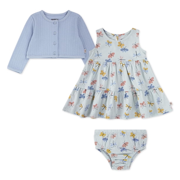 Conjunto de Vestido y Cárdigan para Bebé HUGGIES Algodón Orgánico 2 Piezas