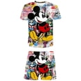 thumbnail image 1 of Camisetas de manga corta de Mickey Mouse + pantalón corto, conjunto informal de dibujos animados de verano para niñas, ropa de Disney, trajes bonitos de 1 a 14 años, 3T Gao Jinjia LED, 1 of 2