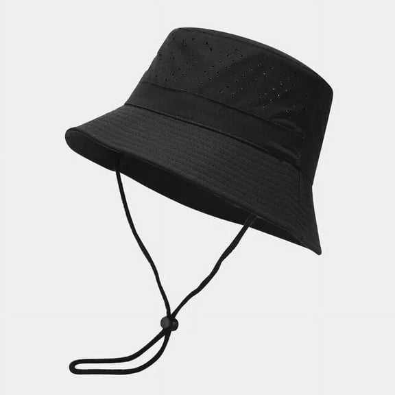 SikaFu Summer Acrylic Solid Bucket Hat Breathable Outdoor Fisherman Travel Sun Cap For Men And Women 23