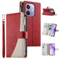 thumbnail image 1 of Funda cartera GANGXUN para OPPO A40 5G , cuero PU con tarjetero, cremallera, correa de mano, soporte y protección 383°, 1 of 6
