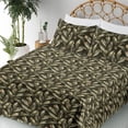 thumbnail image 3 of Ambesonne Leaves Greenery Fitted & Flat Sheet with Sham 3 Pcs Set, Art Realist Leaf, Twin, Pale Olive Green, 3 of 5