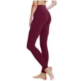 thumbnail image 4 of JJHGVB Stretchy Pants for Women High Waisted Leggings for Women's Leggings with Pockets Yoga Leggings for Women's Trousers Pants Womens Pants Women Trendy Wine S, 4 of 8