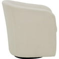 thumbnail image 3 of Fox Hill Trading Traditional Fabric Curved Arm Swivel Tub Chair in White, 3 of 4