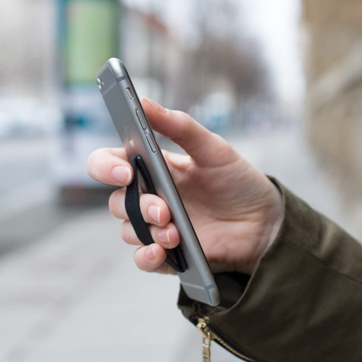 3X Finger Strap Enhanced one-Handed use kwmobile Finger Holder Set of 3 Smartphone Holders Grip for Cell Phone in Black Silver Rose Gold