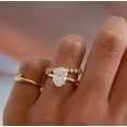thumbnail image 2 of vylahjewellery 14K Yellow Gold Vermeil Wedding Ring Brilliant Oval Cut Anniversary Ring for Women Customize Jewelery Hidden Halo Moissanite Bridal Promise Ring Set Gift, 2 of 6
