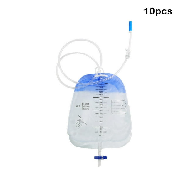 5000ml Urinary Bag with Clear Scale Reusable Tract Pocket Water Bottle Lightweight Drainage Bag Anti Reflux Valve Device Pack 10 Pieces