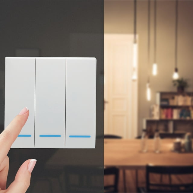 Herwey Smart Switch,Remote Wall Switch,Smart Scene Switch Light Electronic Devices Remote Control Wiring Free For Tuya ZigBee