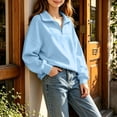 thumbnail image 5 of RYRJJ Girls Half Zip Sweatshirt Lightweight Long Sleeve Pullover Top Drop Shoulder Sweatshirts Fall Fashion Clothes for Kids Boys, 5 of 9