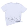 thumbnail image 5 of Hauts d'Été pour Femmes, Blouses Décontractées Élégantes 2024, T-Shirts à Manches Courtes Imprimés, Col Rond, Ample, Blanc, 5 of 5
