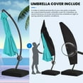 thumbnail image 4 of Wulful 12 ft Heavy Duty Curvy Hanging Offset Cantilever Umbrella with Sandbag, Blue, 4 of 6
