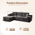 thumbnail image 5 of Toject 106" Sectional Couch, Modern L Shaped Sofa with Chaise Lounge, Gray, 5 of 8