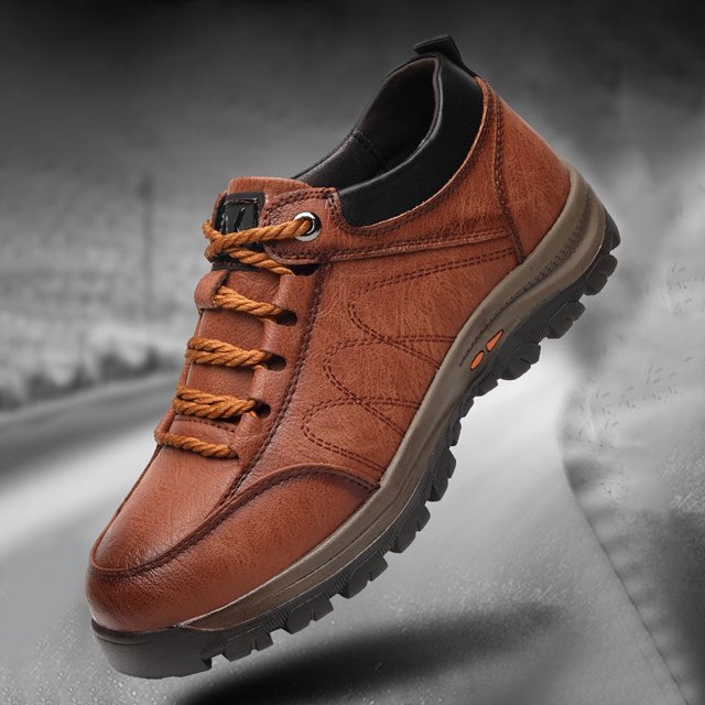Zapatos de hombre informales de cuero resistente al desgaste ligeros para otoño invierno