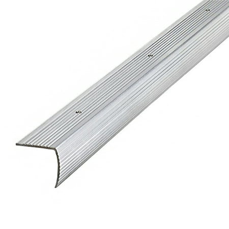 M-D Building Products 78022 1-1/8 In. X 1-1/8 In. X 36 In. Silver Aluminum Stair Edging w/ Screw Nails