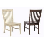ECI Furniture Choices Slat Back Seat, Antique White, Side Chair (Set Of 2)