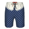 thumbnail image 3 of Logiee Vintage Blue Polka-dot Print Mens Swim Trunks Quick Dry Board Shorts,Breathable Hawaii Beach Shorts Swimwear Bathing Suits-3X-Large, 3 of 6