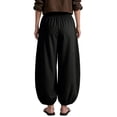 thumbnail image 5 of Womens Baggy Balloon Pants Cotton Linen Barrel Pants High Waisted Wide Leg Pants with Pockets L, 5 of 6
