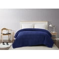 thumbnail image 2 of Brooklyn Loom Marshmallow Sherpa Navy King Blanket 100% Polyester Microfiber Plush,  Solid Casual themed, Adult Bedding, OEKO-TEX Certified, 2 of 8