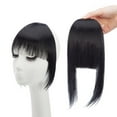 thumbnail image 4 of Benehair Clip in Fringe Hair Extensions as Humam Air Bangs French Bangs Thin Hairpiece 6.4" Dark Black, 4 of 13