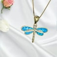 thumbnail image 3 of Exquisite Dragonfly Pendant Necklace Stainless Steel Jewellery for Friend Festival - Blue, 3 of 8
