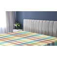 thumbnail image 5 of Ambesonne Plaid Fitted Sheet, Tartan Motif Stripes Vintage, California King, Pale Sky Blue Mustard, 5 of 5