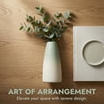 thumbnail image 3 of REGALWOVEN Modern White Ceramic Vase Slim Ribbed Bud Vase for Flowers, Minimalist Decorative Small Vase for Shelf, Vanity Aqua 2.4"L x 2.4"W x 5"H, 3 of 5