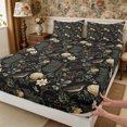 thumbnail image 3 of Manfei Vintage Floral Bird Fitted Sheet Full 3 Pieces,Rustic Botanical Animal Bed Set,1 Fitted Sheet and 2 Pillowcases, 3 of 6