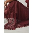 thumbnail image 6 of Rdhnmea Womens Lace Long Skirts Elastic Asymmetrical Layered Hem Sexy See-Through Flowy Skirts Floral Beach Maxi Skirt, 6 of 7
